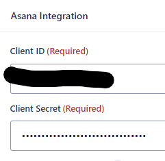 screenshot of the client id and secret pasted into the plugin settings